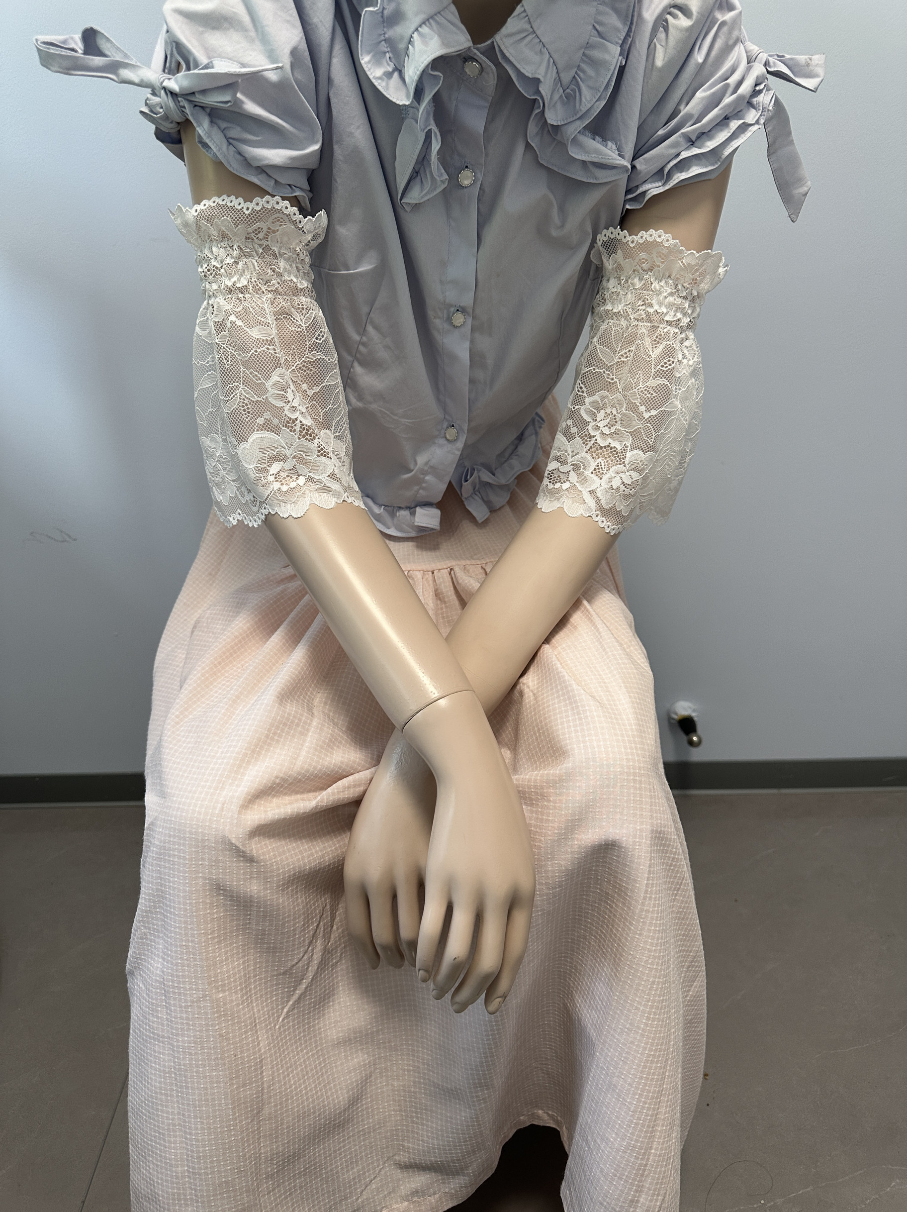 Lolita蕾丝手臂套遮肩膀假袖子遮纹身袖套臂环上臂装饰jk配大臂套