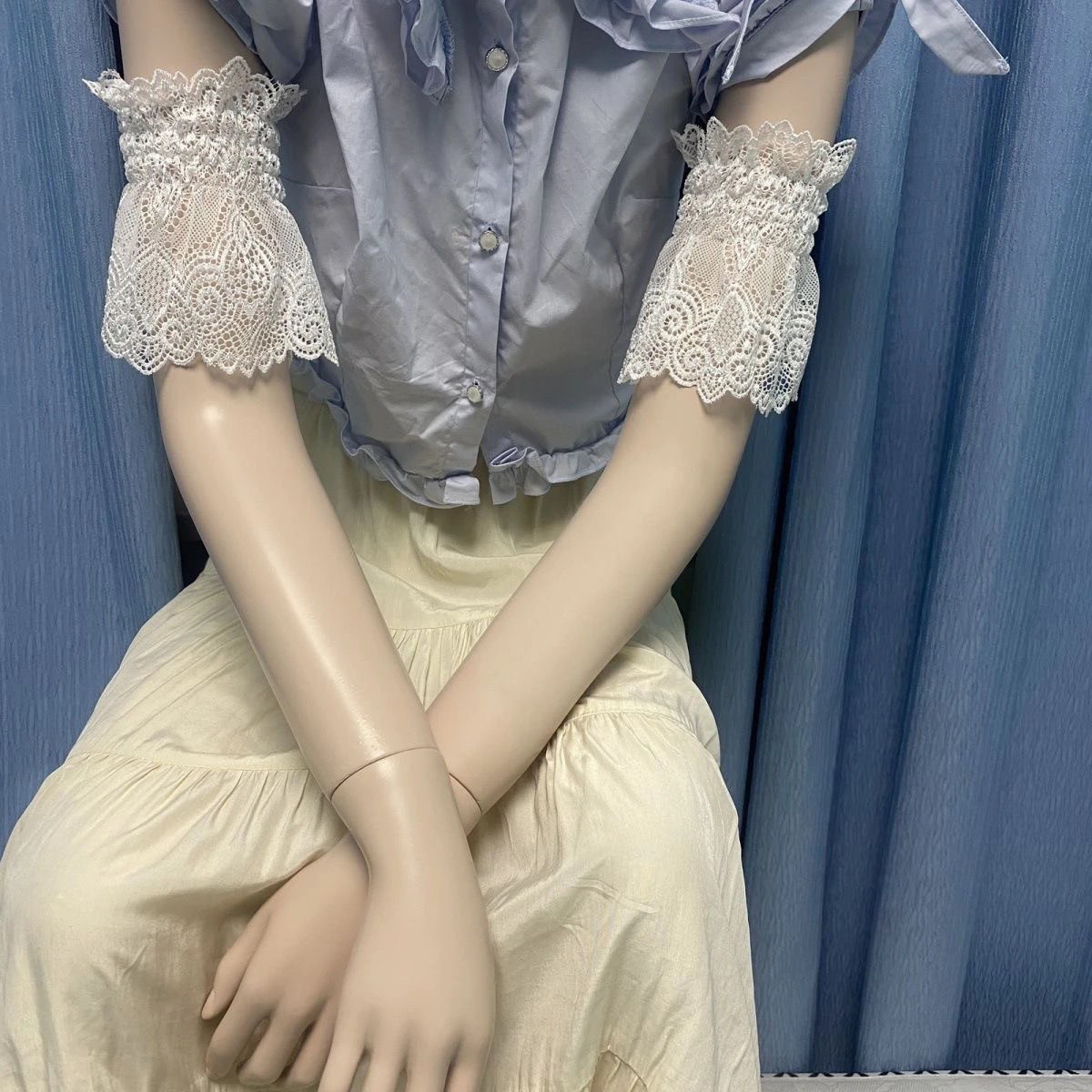 Lolita蕾丝手臂套遮肩膀假袖子遮纹身袖套臂环上臂装饰jk配大臂套