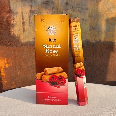 印度进口Flute正品线香檀香玫瑰Sandal Rose香薰家用室内花香除臭