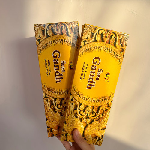 RAJ印度香 檀香迷经济装Sandal印度进口老山檀香薰香竹签线香60根