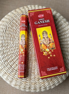 印度进口HEM Shree Ganesh象鼻财神线香家用净化熏香招财供奉佛香