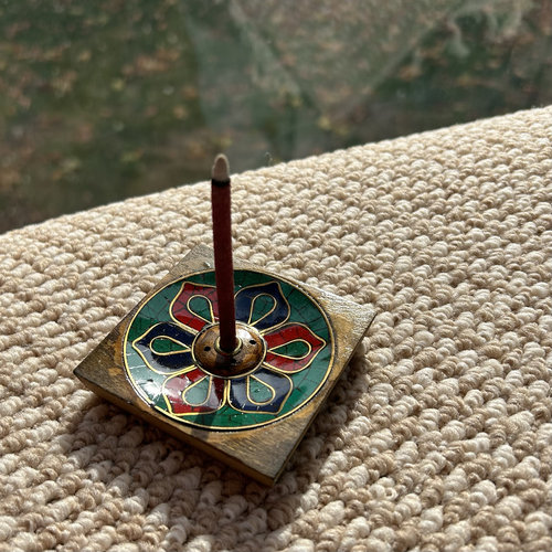 复古岁月～尼泊尔手工镶嵌斑驳花型图案 木香插（内孔约5.5mm）