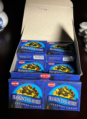 进口HEM印度塔香Frankincense-Myrrh乳香没药手工锥香 香氛居家