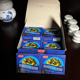 进口HEM印度塔香Frankincense-Myrrh乳香没药手工锥香 香氛居家