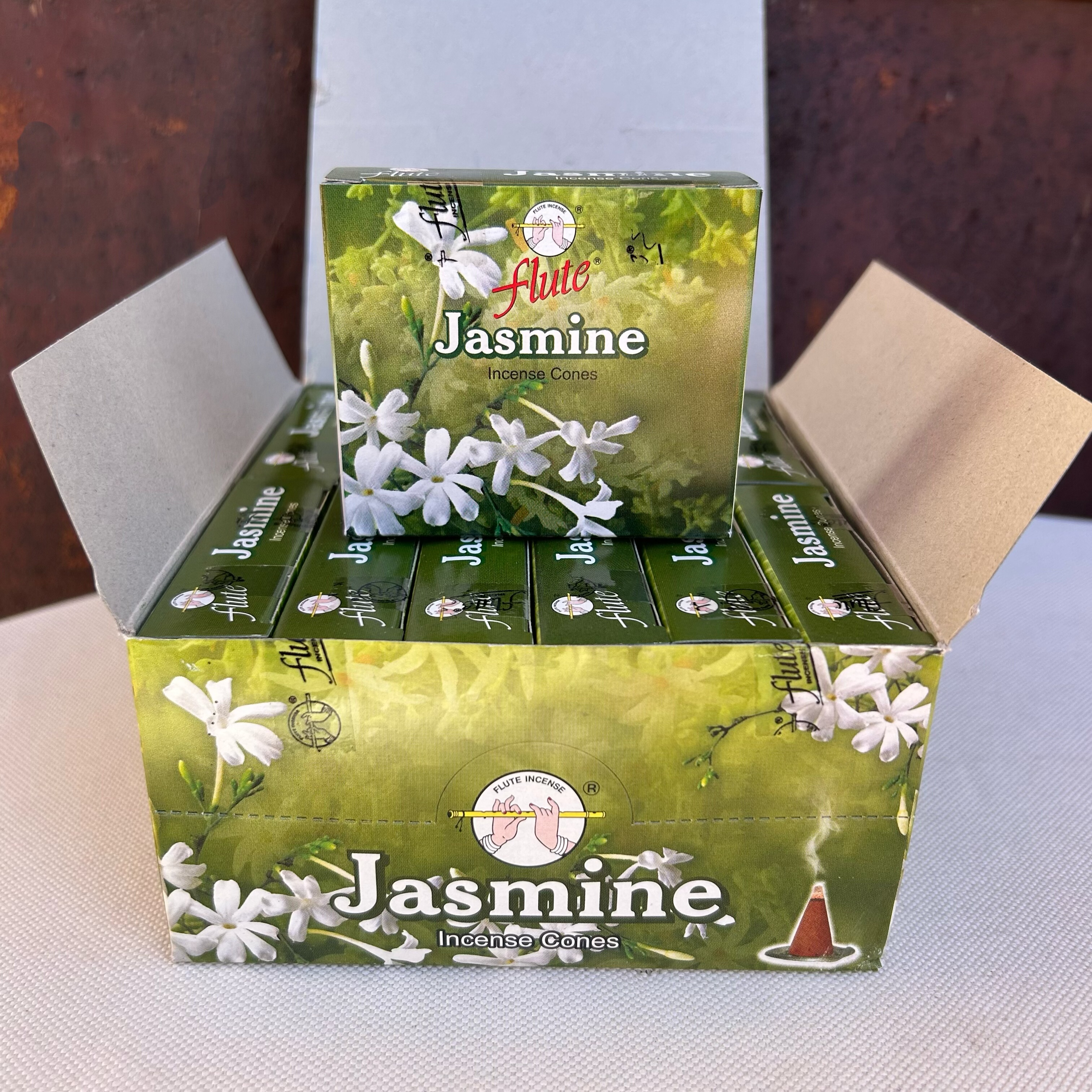 印度进口塔香flute老牌-茉莉花Jasmine家用室内香薰锥香花香除味 - 实物图