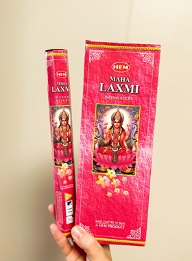印度进口线香HEM竹签香 吉祥女神MAHA LAXMI 正品 薰香教堂供奉