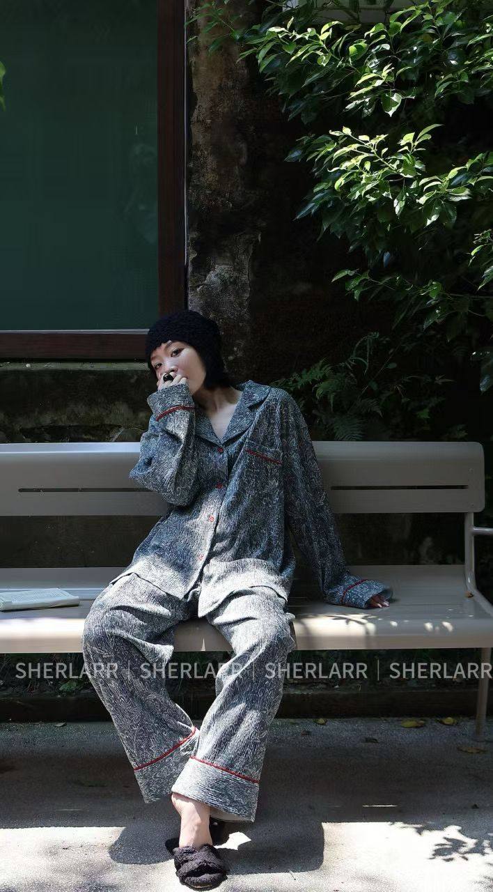 奢拉2025新款保暖睡衣女长袖长裤慵懒风休闲家居服金丝绒高级套装