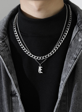 MAGICPOLE字母项链男款钛钢链