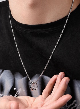 MAGICPOLE竹节双环高升吊坠项链