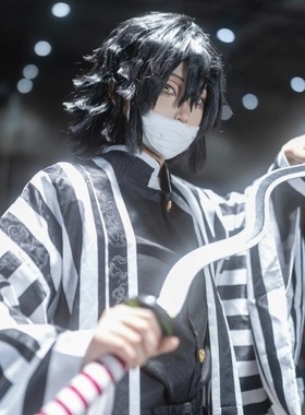 暗纹版鬼灭之刃cos服伊黑小芭内蛇柱羽织和风队服动漫套装cosplay