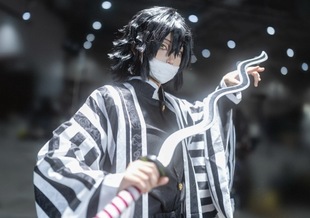 暗纹版鬼灭之刃cos服伊黑小芭内蛇柱羽织和风队服动漫套装cosplay