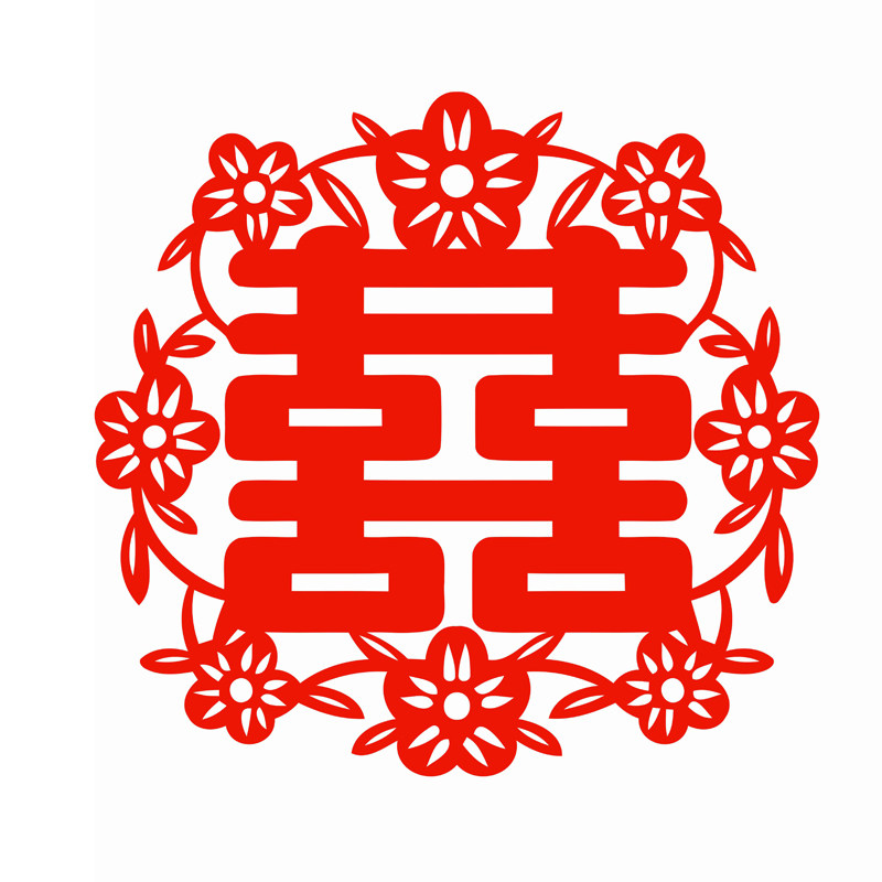 红双喜结婚窗花喜字静电贴纸剪纸婚房客厅玻璃贴窗户双面红水贴