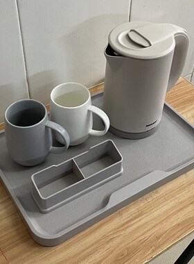 酒店宾馆电热水壶托盘套装客房专用烧水壶0.8L小型民宿家用热水壶