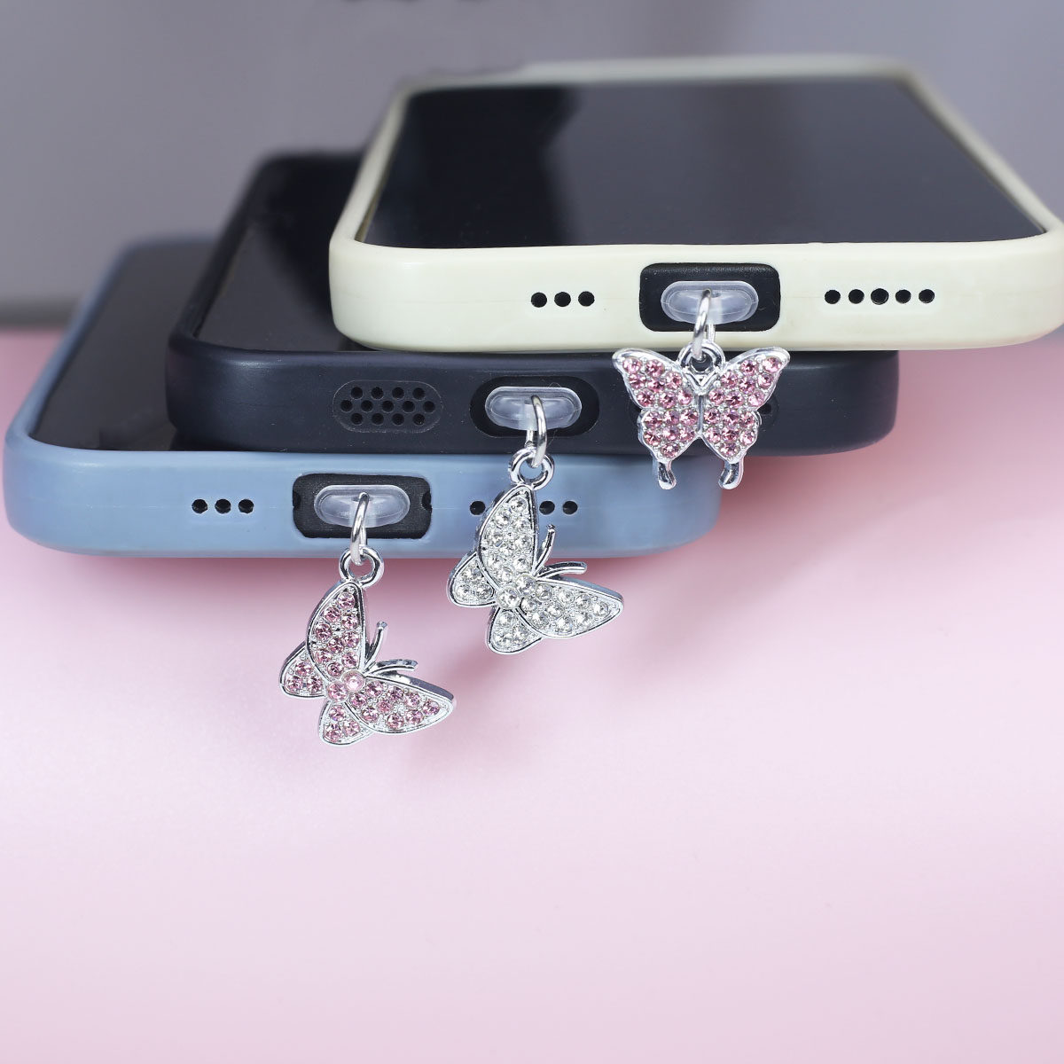 手机防尘塞镶钻蝴蝶高级感手机挂件适用苹果华为小米三星OPPO荣耀,3C数码配件,手机防尘防水配件,淘宝优惠券,粉丝福利购,淘宝优惠卷