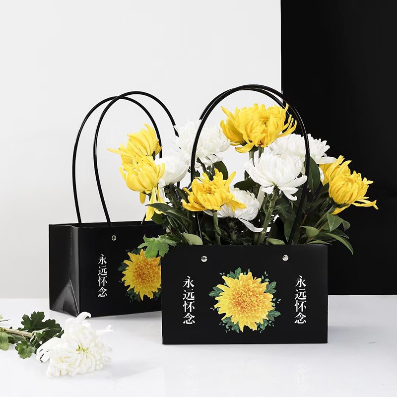 清明节菊花手提袋盒上坟扫墓祭图片