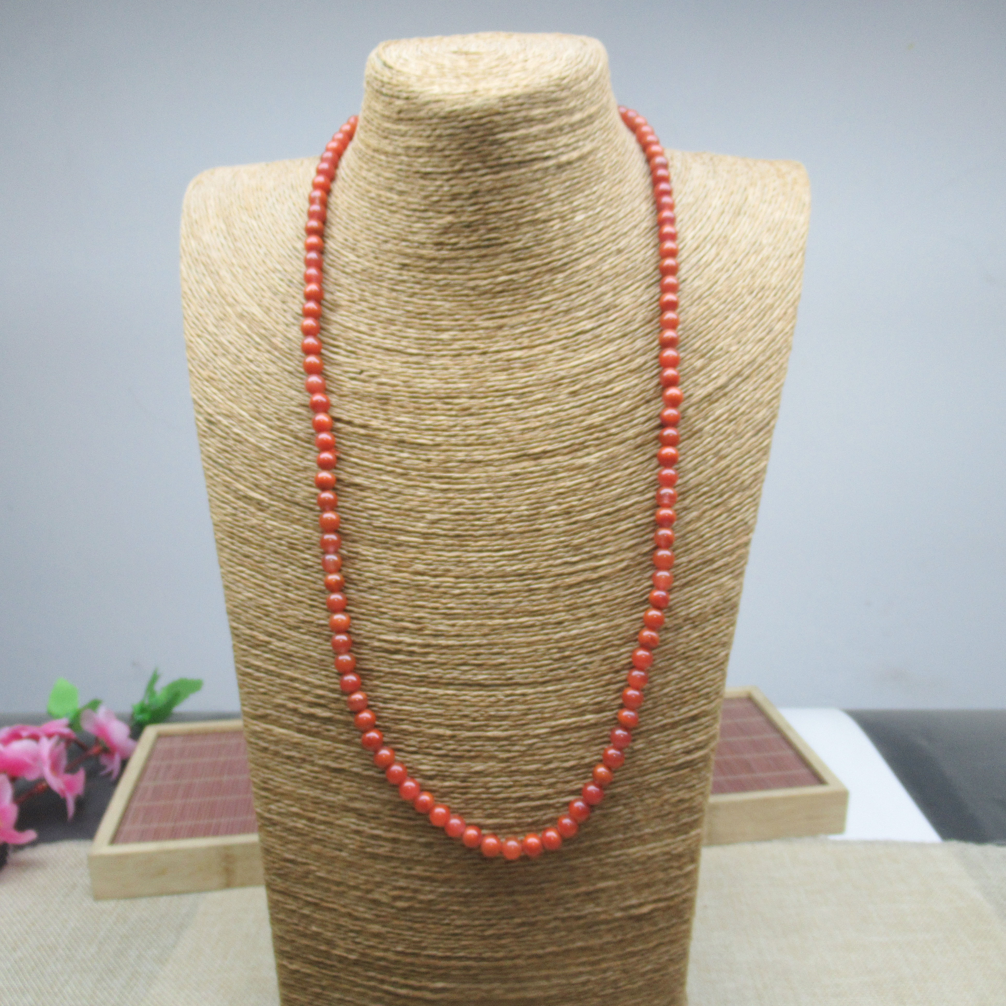 6mm108颗三圈南红玛瑙手链玉项链