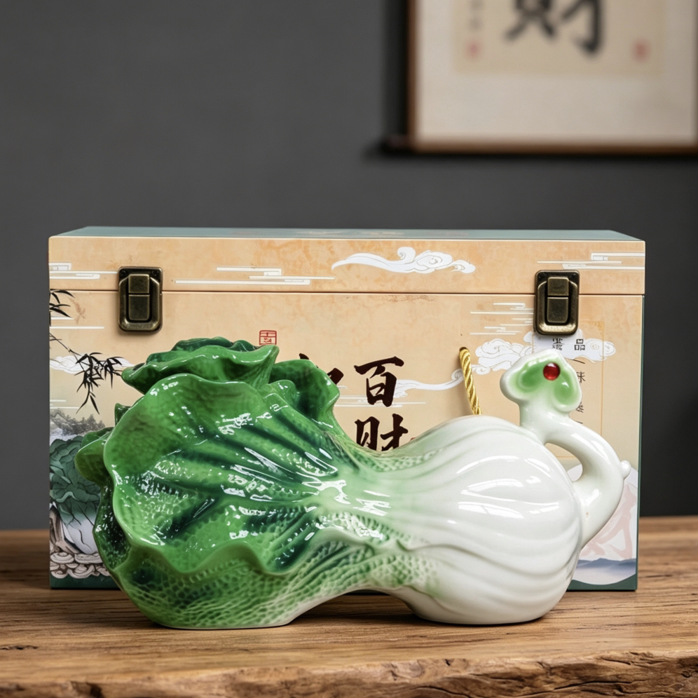 空瓶 百财如意景德镇陶瓷酒瓶酒壶密封装饰创意酒坛密封家用3斤装