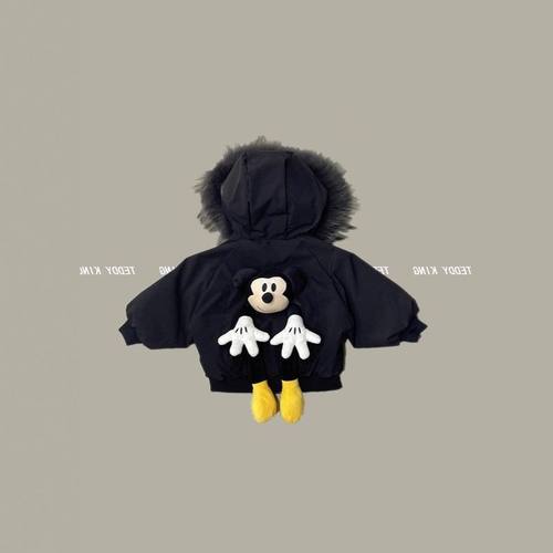 儿童米老鼠羽绒服兄妹姐弟装外套