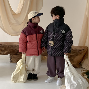 背面儿童羽绒服高品质童装2024新款男女童姐弟装韩版面包服外套冬