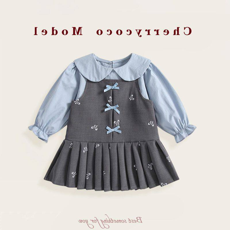 女童衬衫连衣裙两件套超好看秋装2025新款女宝宝学院风时髦吊带裙