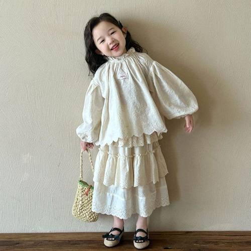 三岁女宝宝森系套装重工刺绣法式