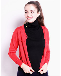 羊毛薄款针织女开衫秋季短款高腰配吊带裙子冰丝木耳边外搭小披肩