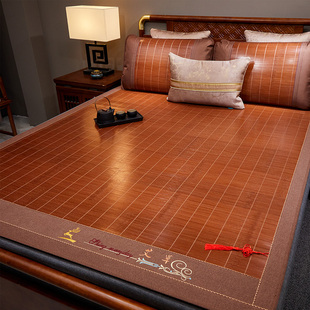 家用舒适双面凉席可折叠碳晶席子冰丝席两用学生宿舍草席夏季藤席