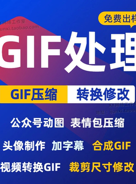GIF压缩大小 视频转换gif动图剪辑尺寸动态图表情包制作添加字幕
