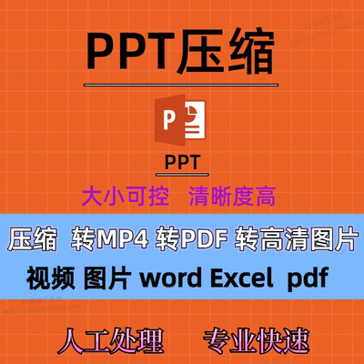PPT文件压缩瘦身PowerPoint减少体积Word ExcelPDF视频图片变大小