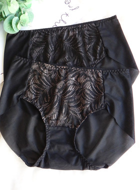 外贸薄款蕾丝网纱女内裤中腰牛奶丝无痕三角裤纯棉裆 有大码 N158