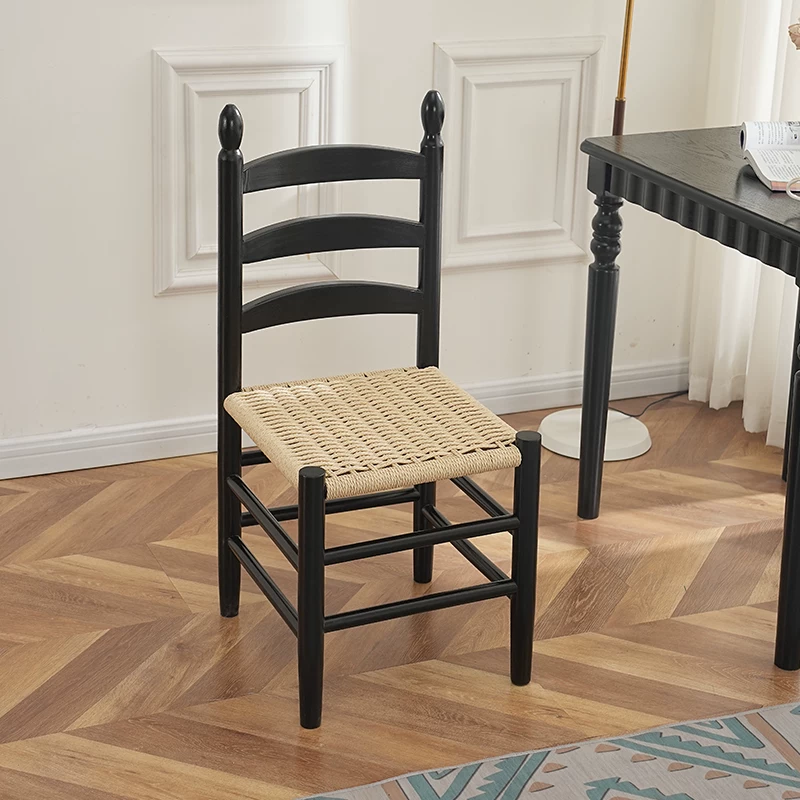 葫芦椅子藤编餐椅家用简约现代靠背椅子复古做旧餐厅酒店民宿凳子