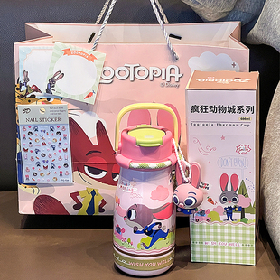 疯狂动物城朱迪尼克儿童保温杯男女生水杯子学生上学专用生日礼物
