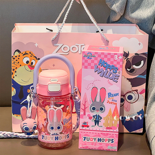 迪士尼疯狂动物城朱迪尼克女生日礼物儿童水杯子2026新款伴手礼品