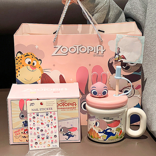 迪士尼疯狂动物城朱迪尼克陶瓷马克杯子男生生日礼物女生伴手礼品