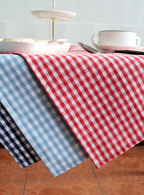 纯棉色织格子餐桌盖巾小桌布学生餐垫40x60cm百搭30*40cm餐垫抹布