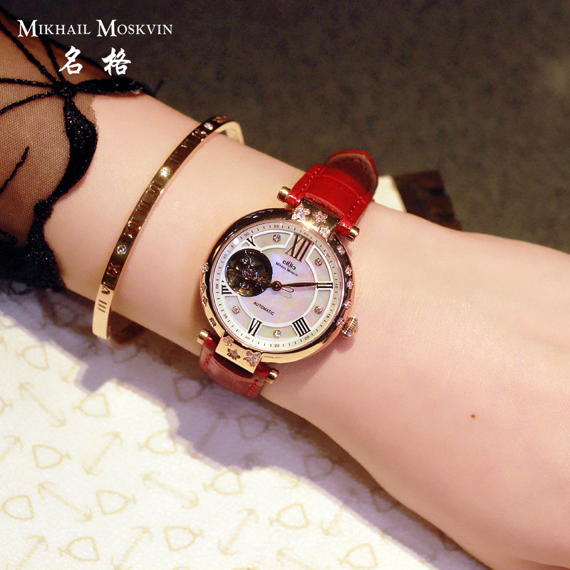 名格复古全自动镂空女士气质手表机械表女表正品镶钻防水时装腕表