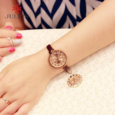 julius韩版休闲手表复古真皮带