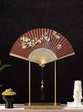 新中式国风扇子客厅玄关装饰品