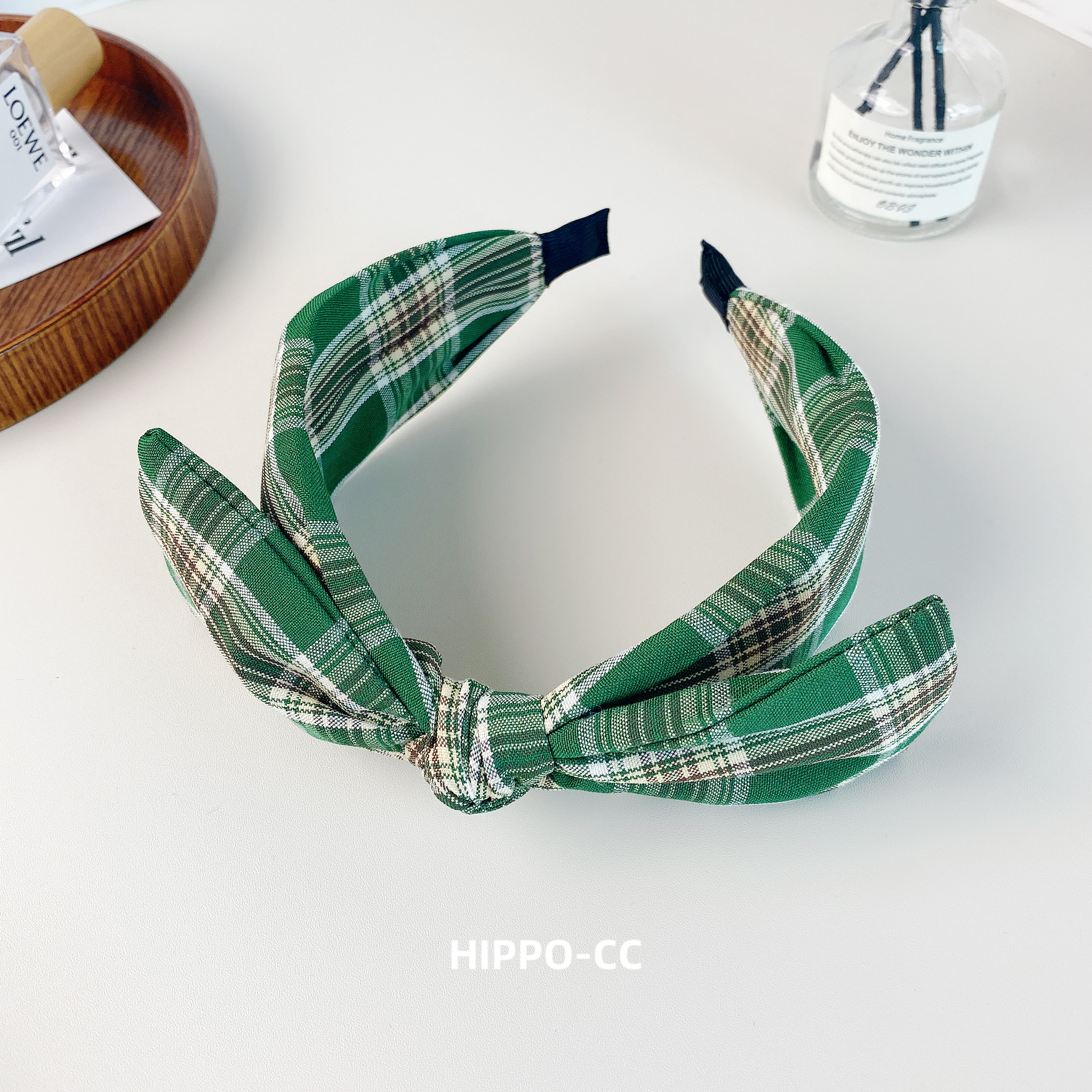 韩国新款发箍女彩色格子蝴蝶结