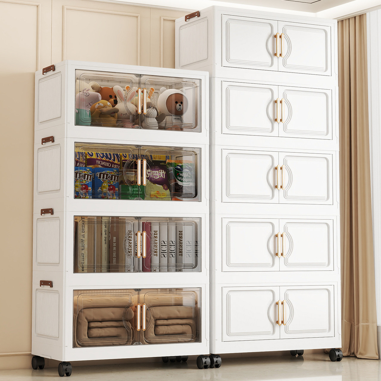 衣服储物柜免安装折叠式多层衣柜客厅家用零食玩具收纳柜子置物柜,收纳整理,鞋柜,淘宝优惠券,粉丝福利购,淘宝优惠卷