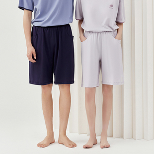 顶瓜瓜睡裤女款新款夏款男士顶呱呱简约素色情侣纯棉家居短裤