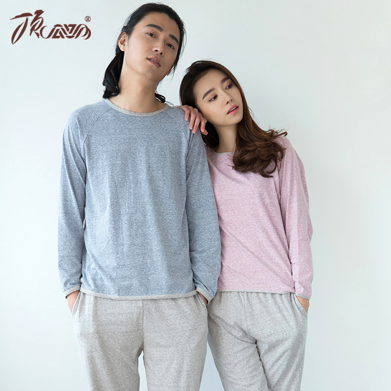 顶瓜瓜女情侣 睡衣套装薄款长袖可外穿居服女休闲圆领睡衣空调服 - 顶瓜瓜品牌集市店出品