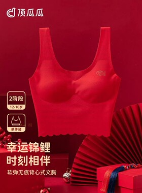 顶瓜瓜女童红色少女文胸