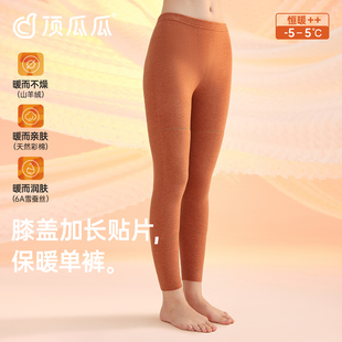 顶瓜瓜彩棉保暖单裤 热感衣女士羊毛抑菌防螨护膝贴片男打底秋裤