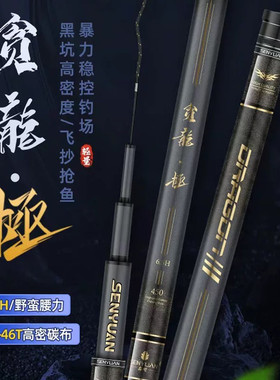 森源贪龙极超轻超硬钓鱼竿手杆19调黑坑碳素鲤鲫鱼竿渔具台钓竿
