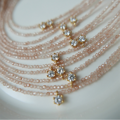 极细项链精致简约香槟色925纯银