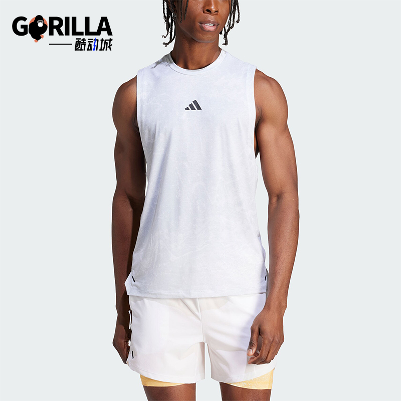 阿迪达斯男士无袖运动背心