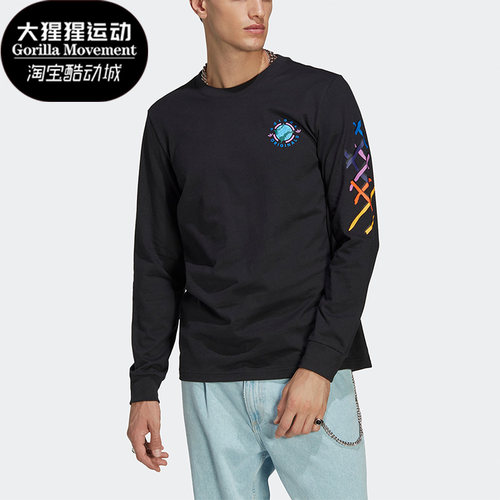 阿迪达斯男子运动长袖T恤