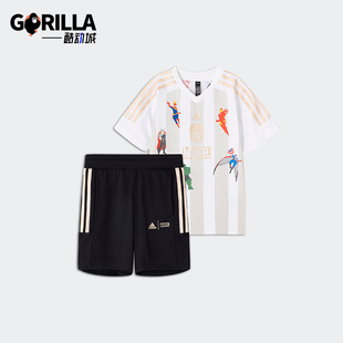 Adidas/阿迪达斯正品LK MRVL AV TSET小童印花短袖套装IW0650