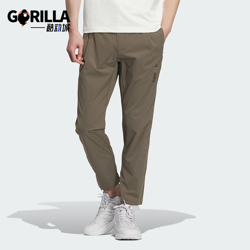 阿迪达斯男士运动梭织九分裤